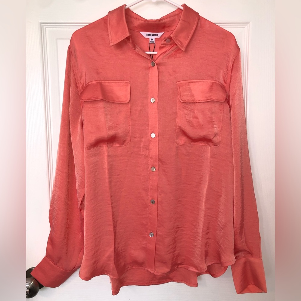 Steve Madden silky button down (M)